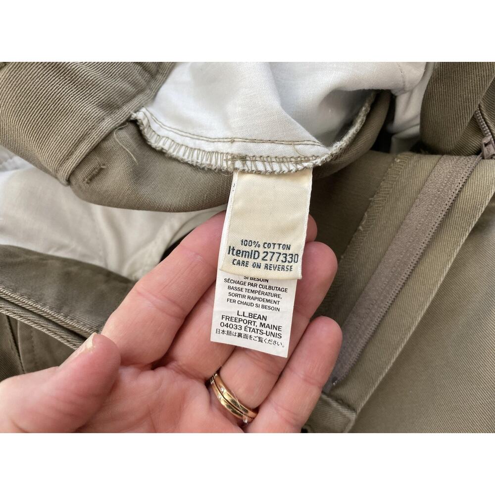 L.L.Bean Pants Womens 12 Medium Tall Brown Classic Fit Chino Wrinkle Free 32x32 - Picture 16 of 16